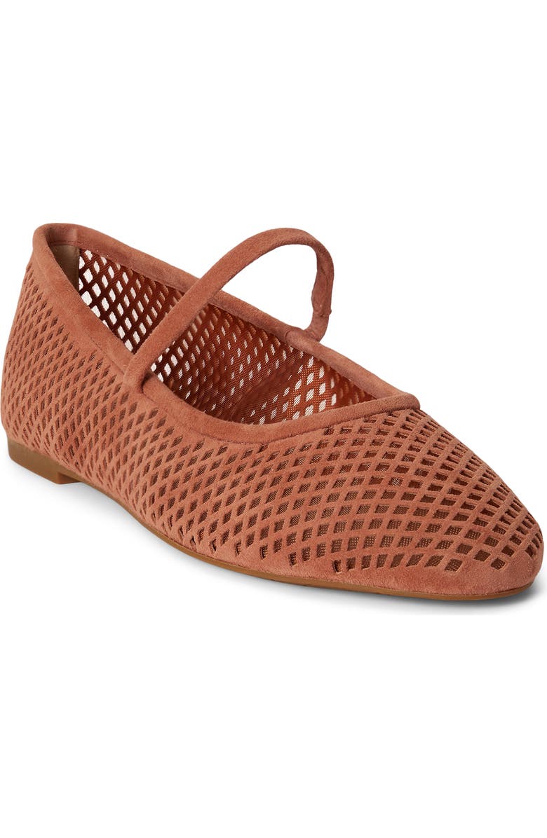 Ralph Lauren Jayna Perforated Mary Jane Flat, Main, color, Red Terracotta