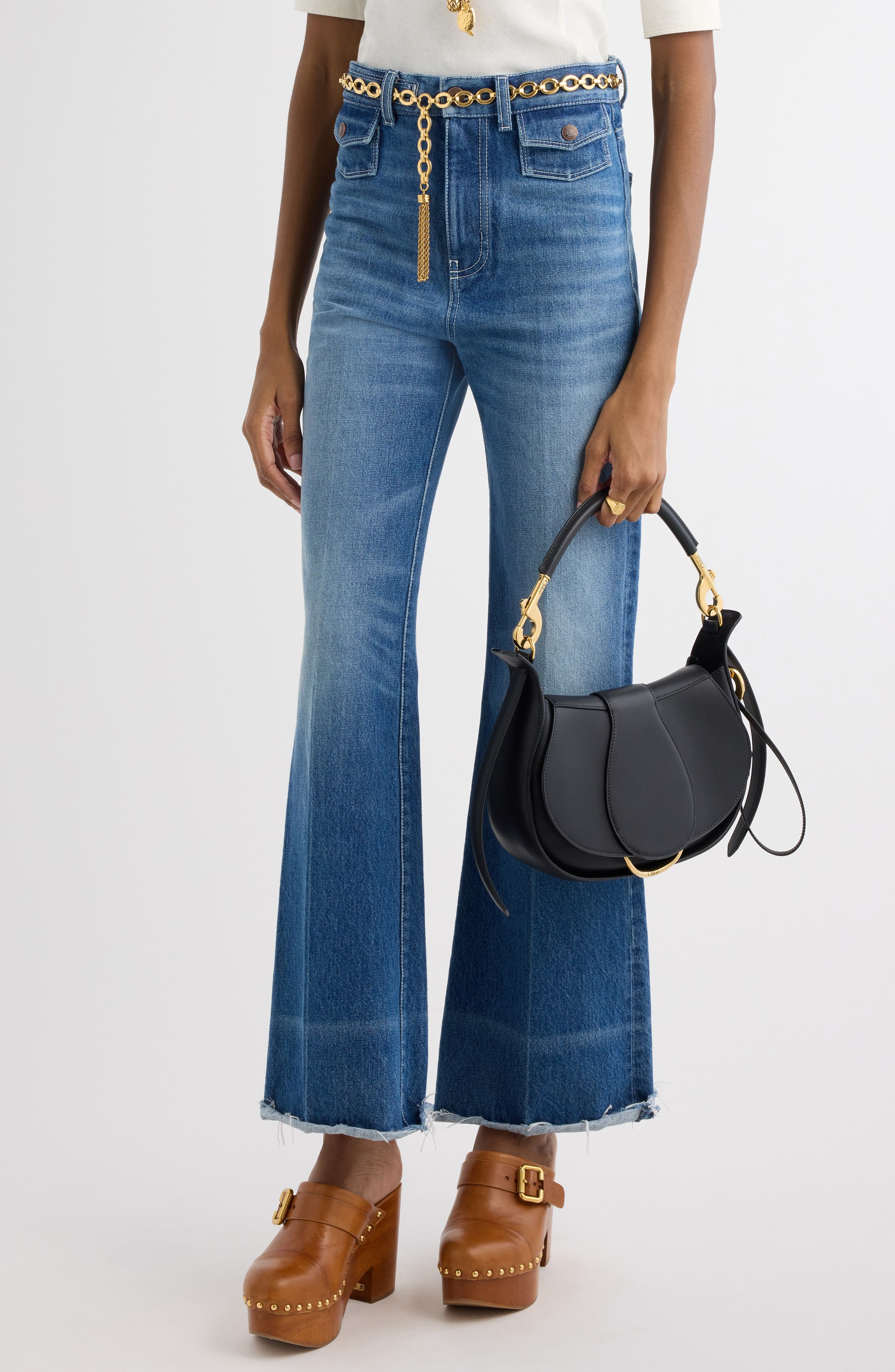 Chloé Ride Leather Shoulder Bag, Alternate, color, 