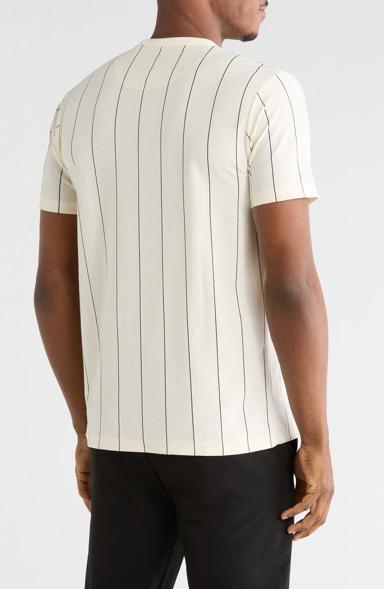 DENIM AND FLOWER Heritage Vertical Stripe Crewneck T-Shirt, Alternate, color, Off White