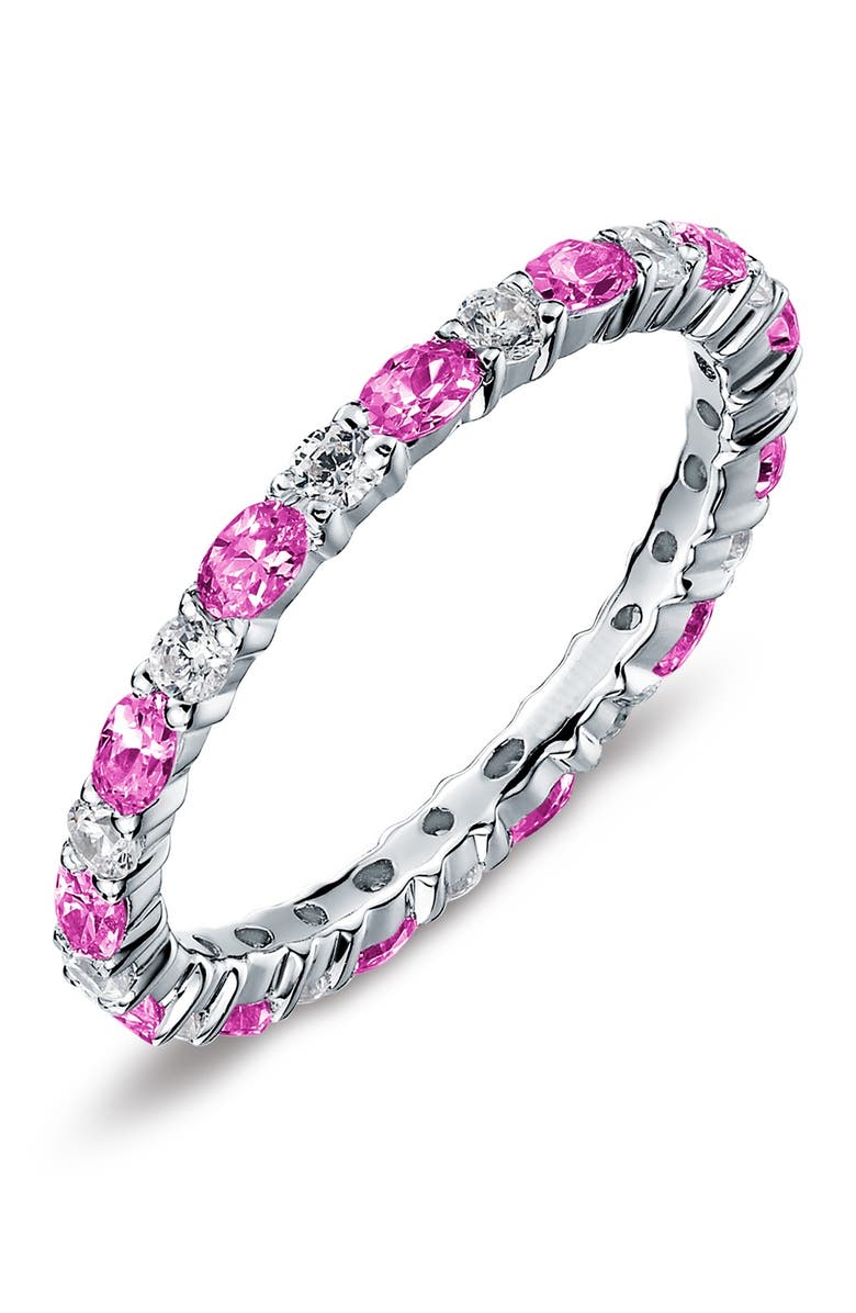 Lafonn Sterling Silver October Birthstone Stackable Band Simulated Diamond Ring, Main, color,