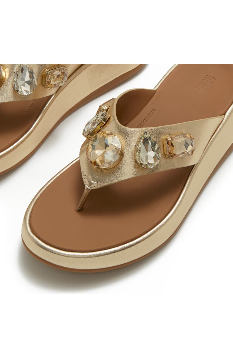 FitFlop F-Mode Ultra-Jewel TP Sandal, Alternate, color, Platino