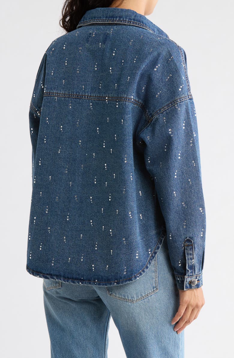 Vigoss Bling Shacket, Alternate, color, Dark Wash