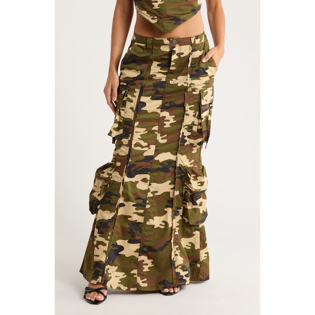 Afrm Los Angeles Cassie The Cargo Maxi Skirt In Multi