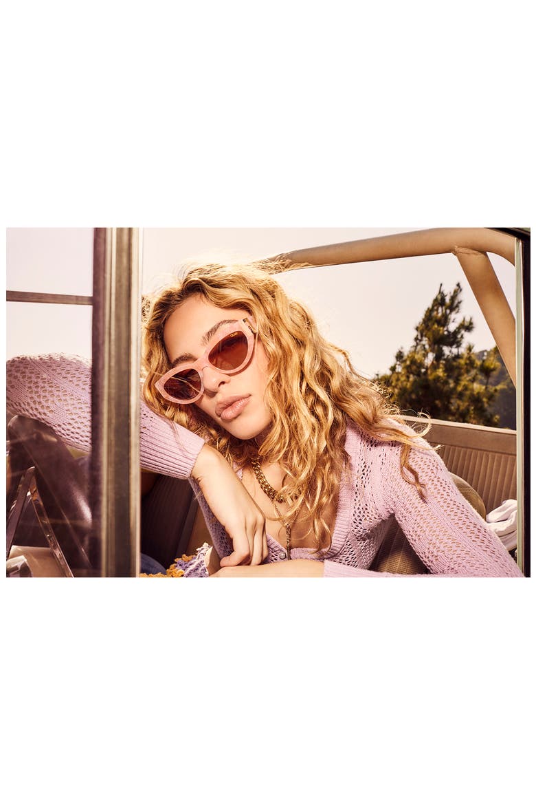 Mad Cute 50mm Polarized Cat Eye Sunglasses, Alternate, color, ORANGE TORTOISE POLARIZED