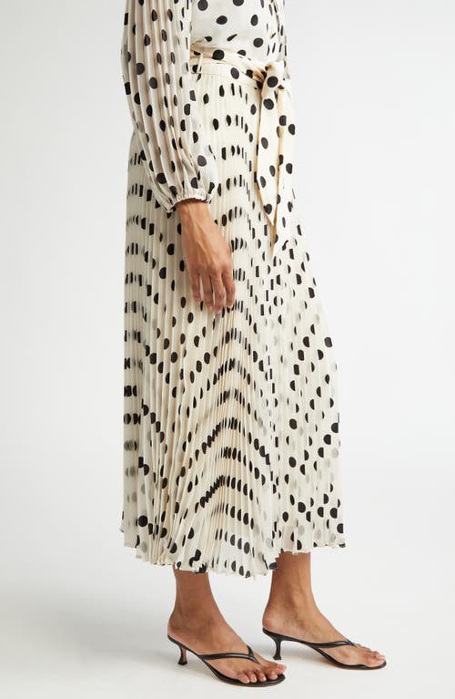 Zimmermann Sunray Maxi Skirt In Cream/black Dot