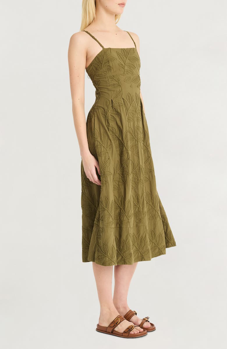 Luxely Embroidered Cotton A-Line Sundress, Alternate, color, Capulet Olive