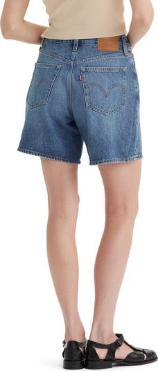Baggy High Waist Mid Thigh Denim Shorts