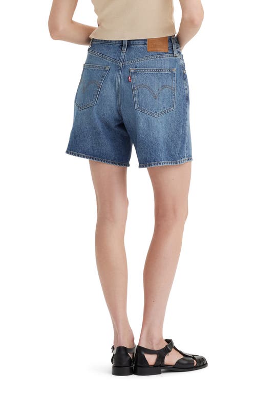 Levi's Baggy High Waist Mid Thigh Denim Shorts In Worn Memory Short