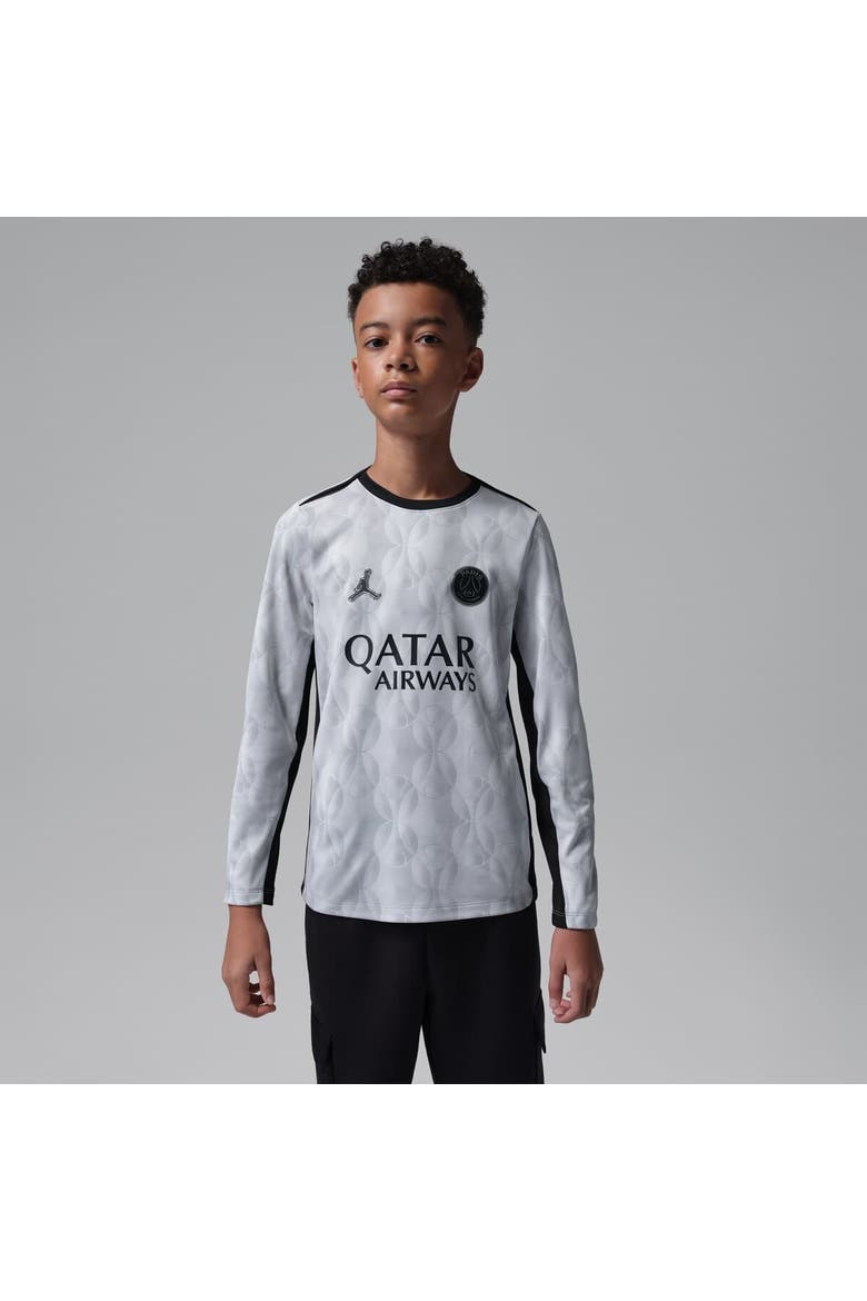 Youth Jordan Brand  Gray Paris Saint-Germain Long Sleeve Pre-Match Dri-FIT Top, Main, color, Gray