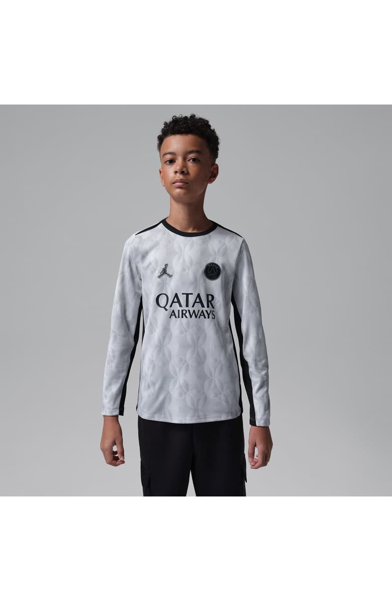 Jordan Brand Youth Jordan Brand  Gray Paris Saint-Germain Long Sleeve Pre-Match Dri-FIT Top, Main, color, Gray