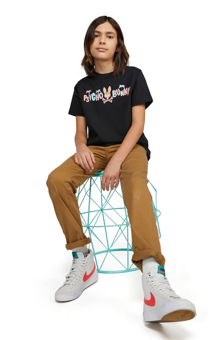 Psycho Bunny Kids' Jackson Hand Drawn Cotton Graphic Tee, Alternate, color, 