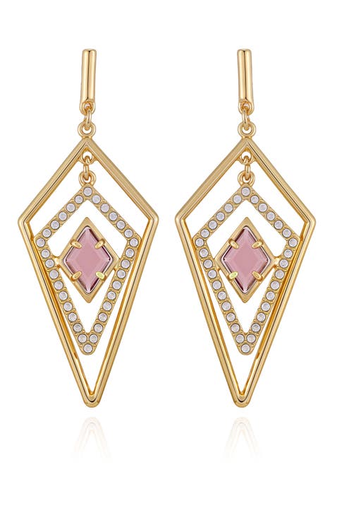 Diamond Shaped Drop Earrings