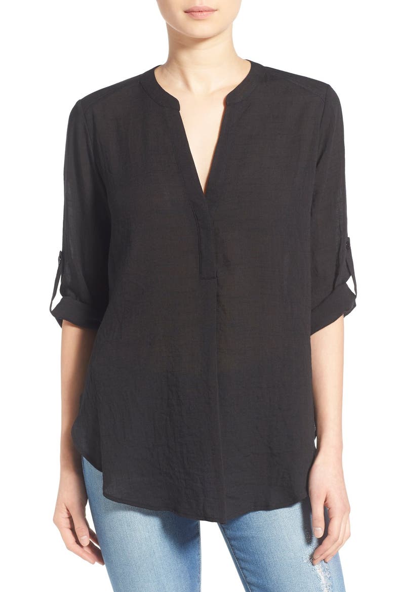 Woven Tunic, Main, color, JET BLACK