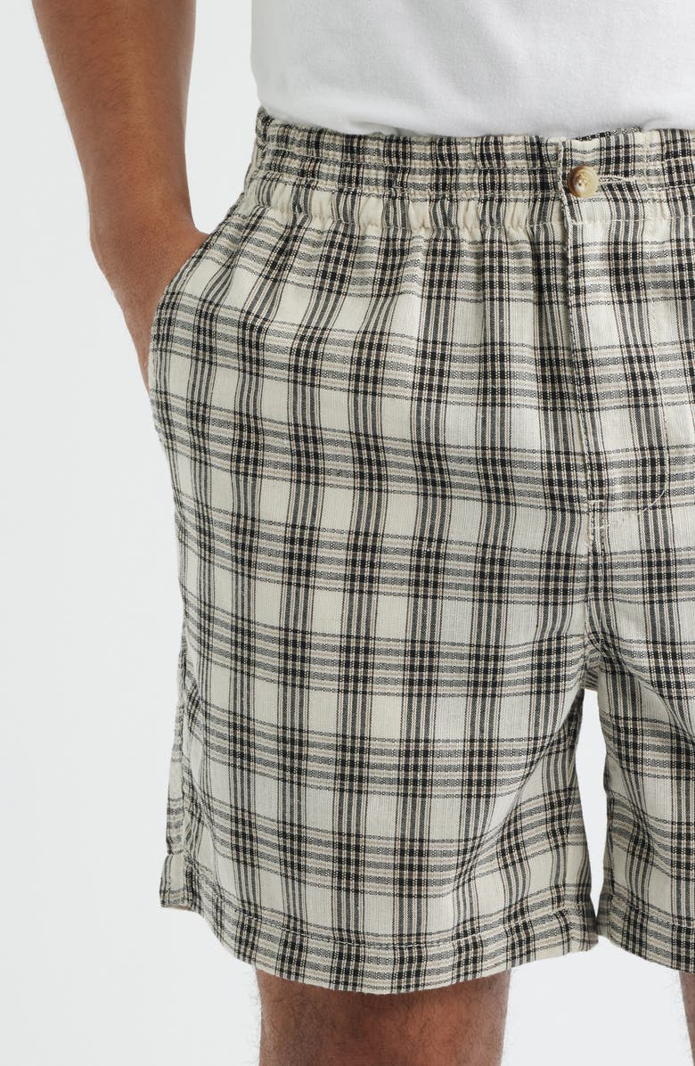 925 Originals Plaid Elastic Waist Shorts, Alternate, color, Cream