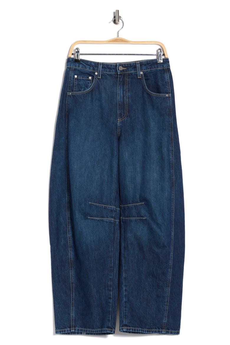 High Waist Barrel Leg Jeans, Alternate, color, DARK WASH