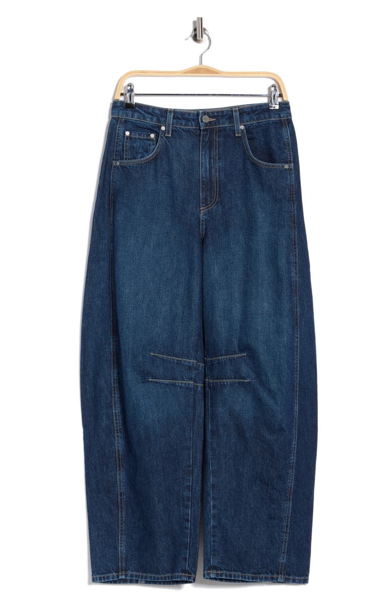 TWP High Waist Barrel Leg Jeans, Main, color, Dark Wash