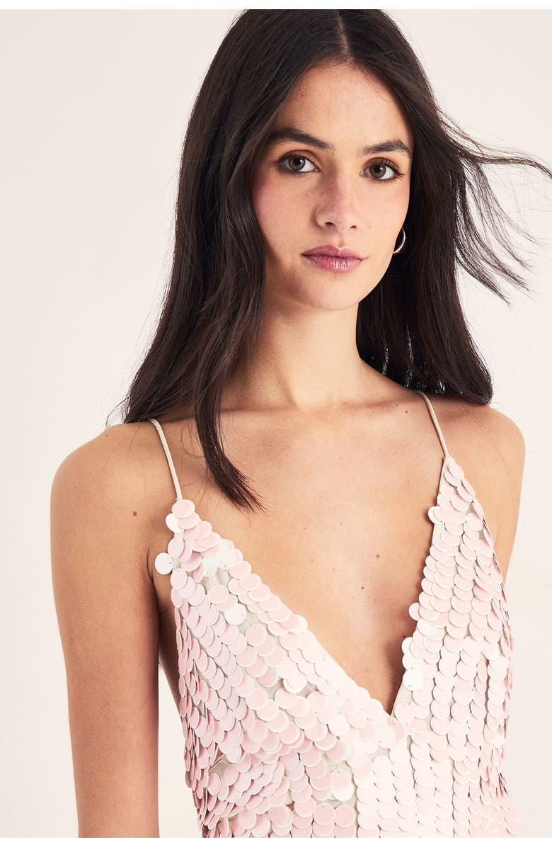 NASTY GAL Embellished Strappy Mini Dress, Alternate, color, Baby Pink