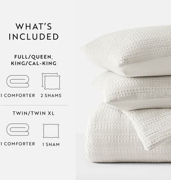 Waffle Textured 3-Piece Comforter Set