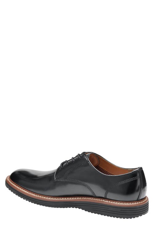 Johnston & Murphy Upton Plain Toe Derby In Black Full Grain Bl