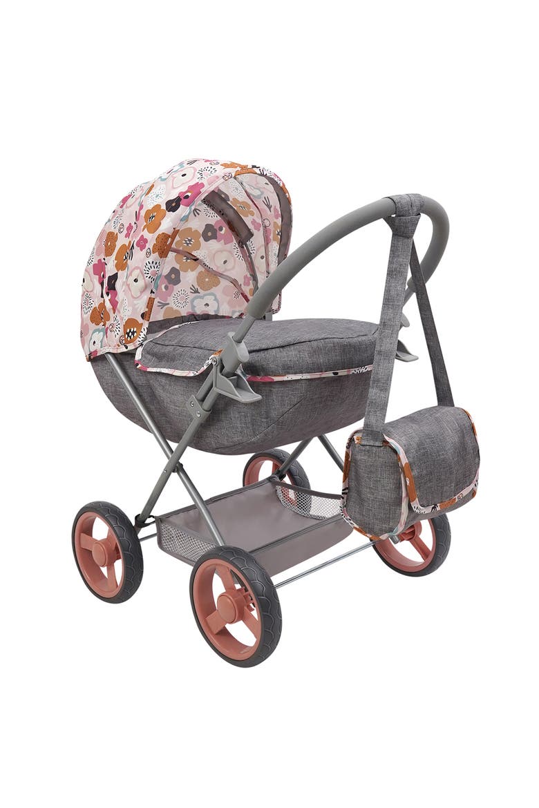 Melange Flora Deluxe Doll Pram Matching Shoulder Bag, 3+, Main, color, Multicolored