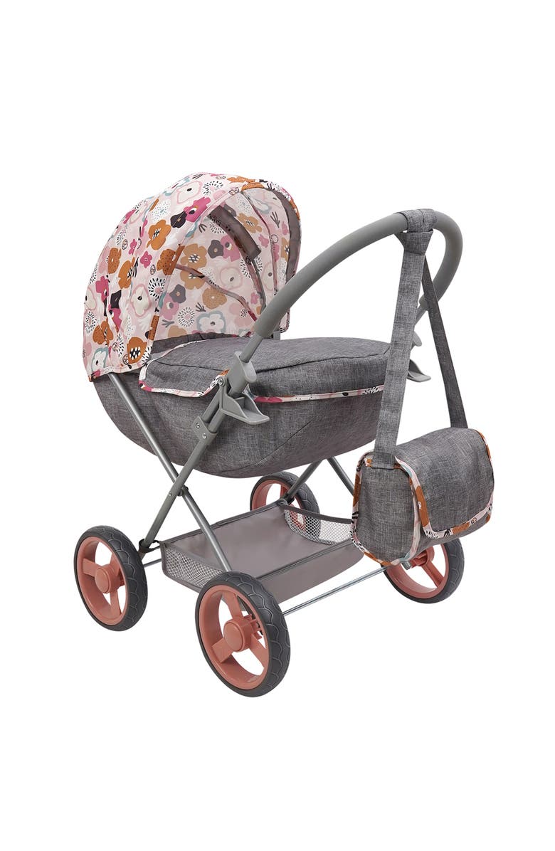 509 Crew Melange Flora Deluxe Doll Pram Matching Shoulder Bag, 3+, Main, color, 