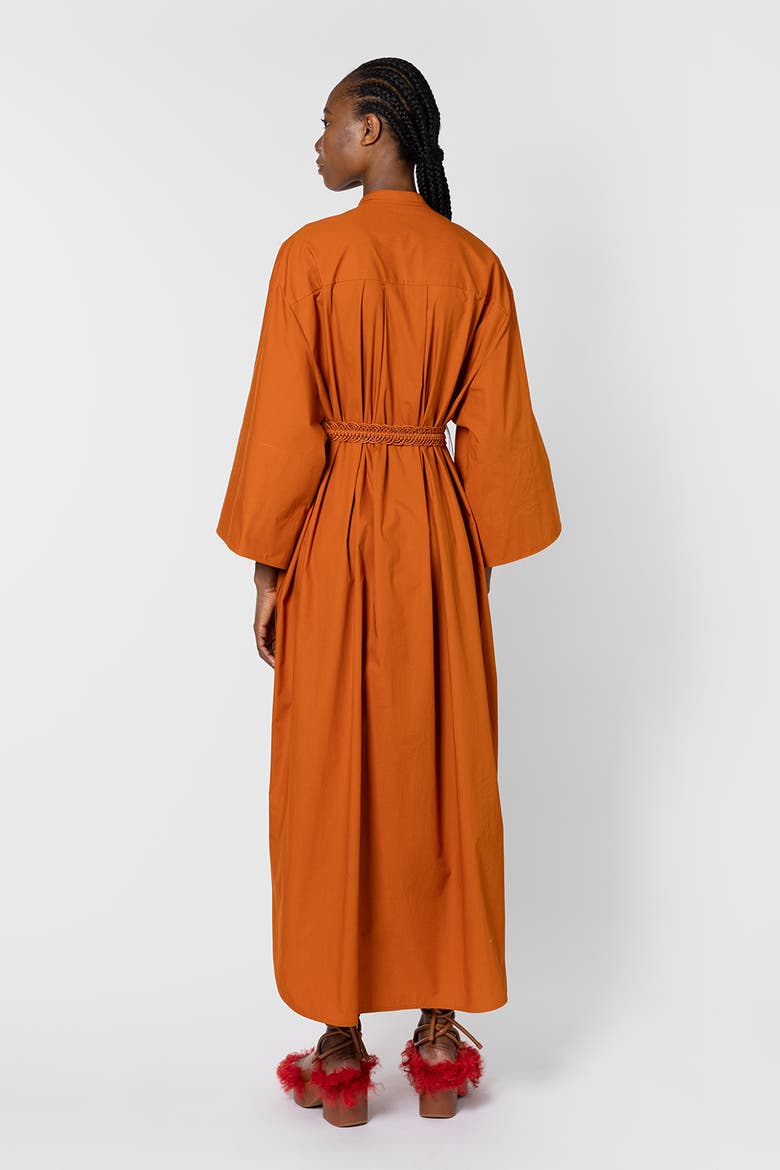 Poska Cotton Shirt Dress, Alternate, color, Cinnamon