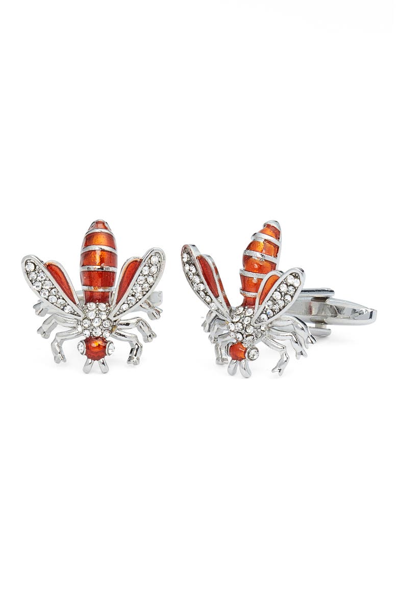 Wasp Cuff Links, Main, color, ORANGE