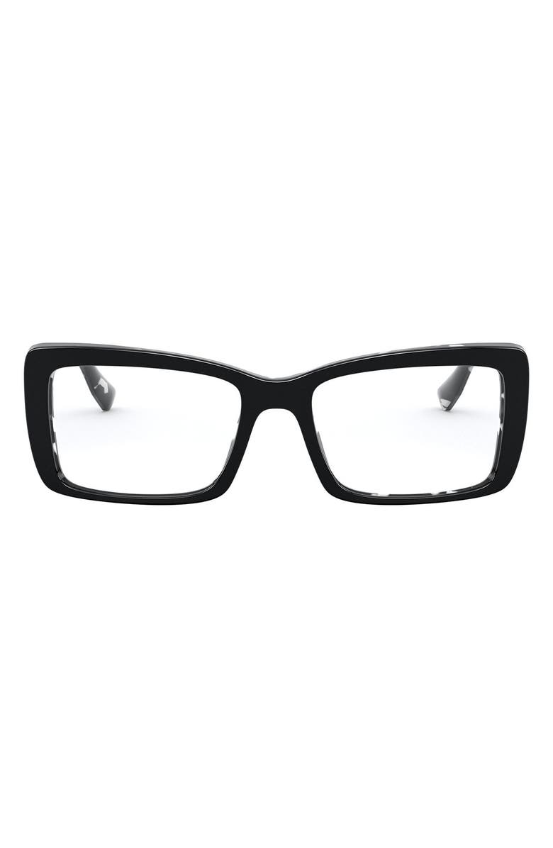 Miu Miu 52mm Rectangular Optical Glasses, Main, color,