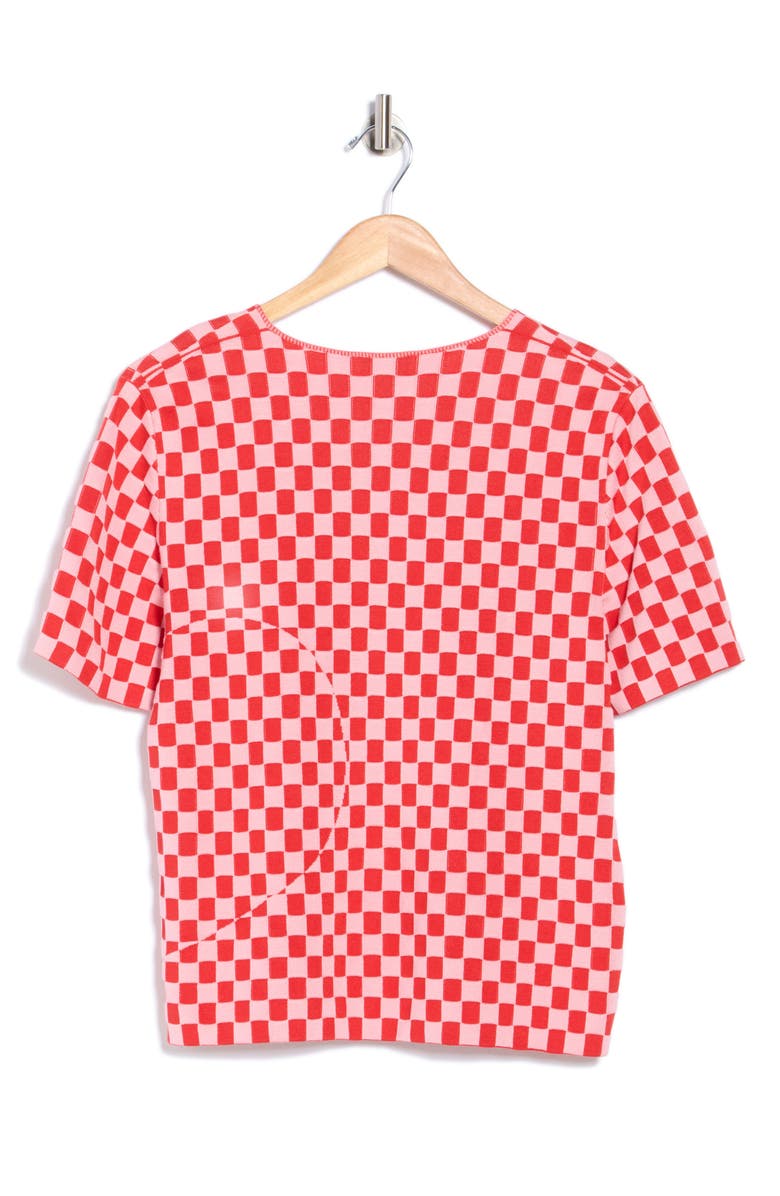 Akris Checkerboard Knit Top, Alternate, color, 661-Love-Waterlily