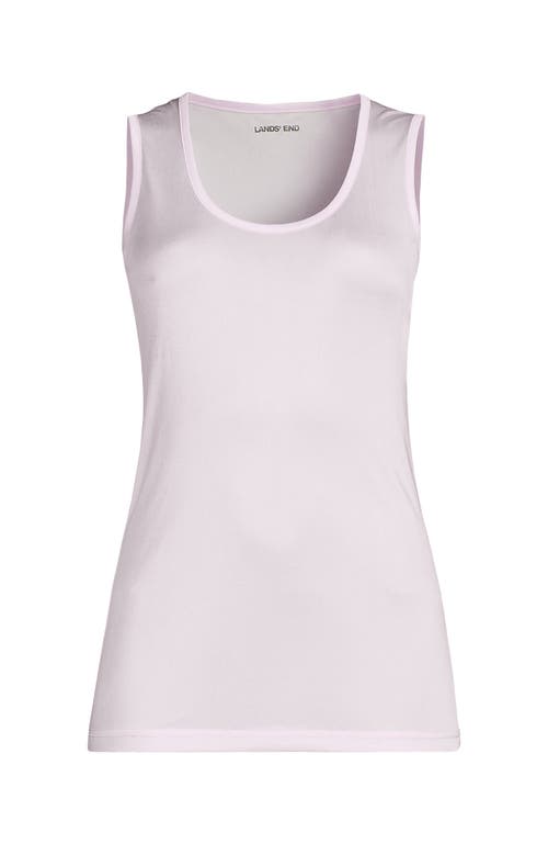 Lands' End Petite Silk Interlock Thermal Long Underwear Base Layer Tank Top In Pink