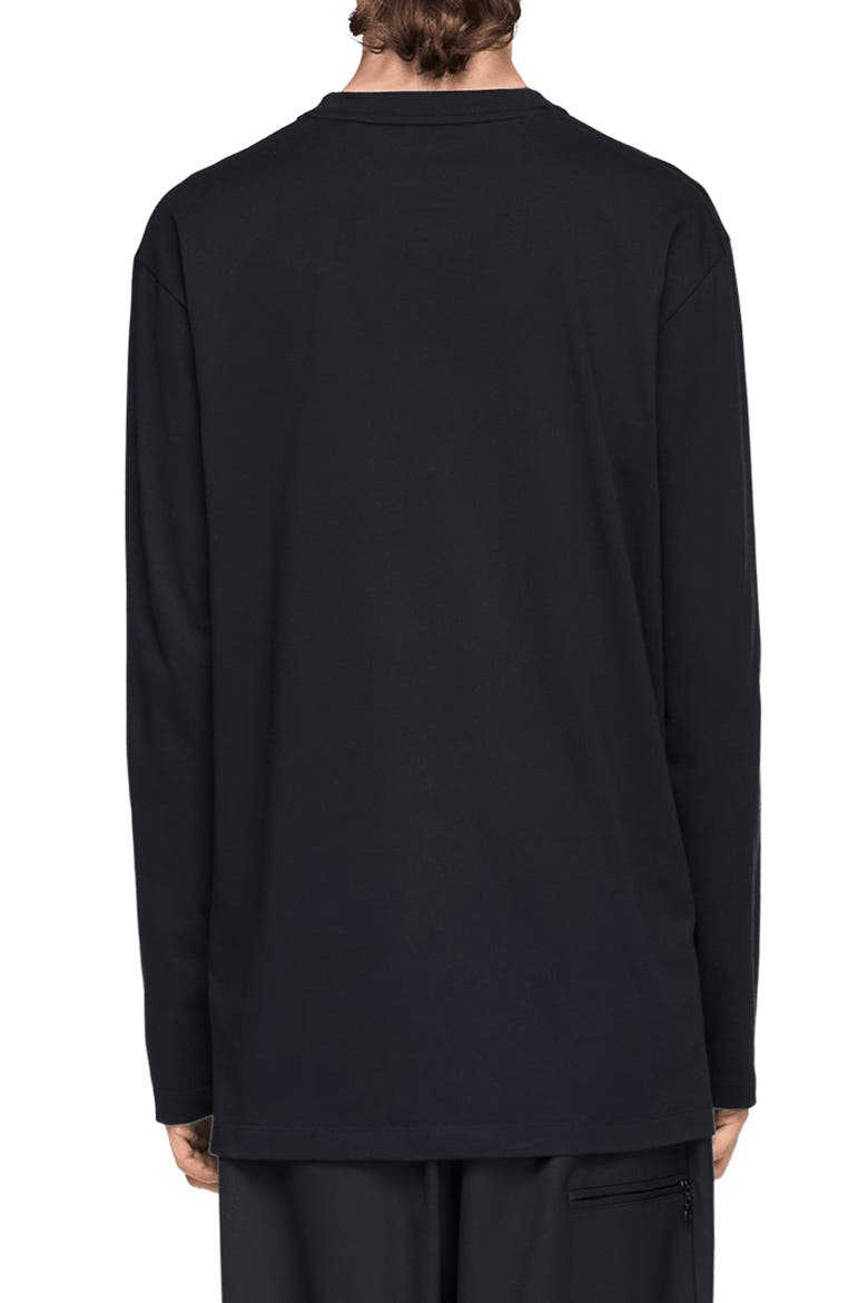 GFX Logo Long Sleeve Cotton Graphic Polo, Alternate, color, BLACK