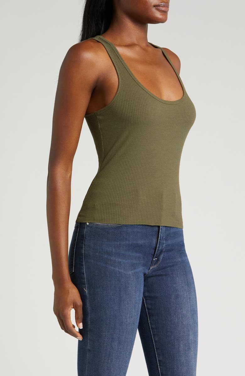 Good American Light Ribbed Crop Tank, Alternate, color, Fatigue001