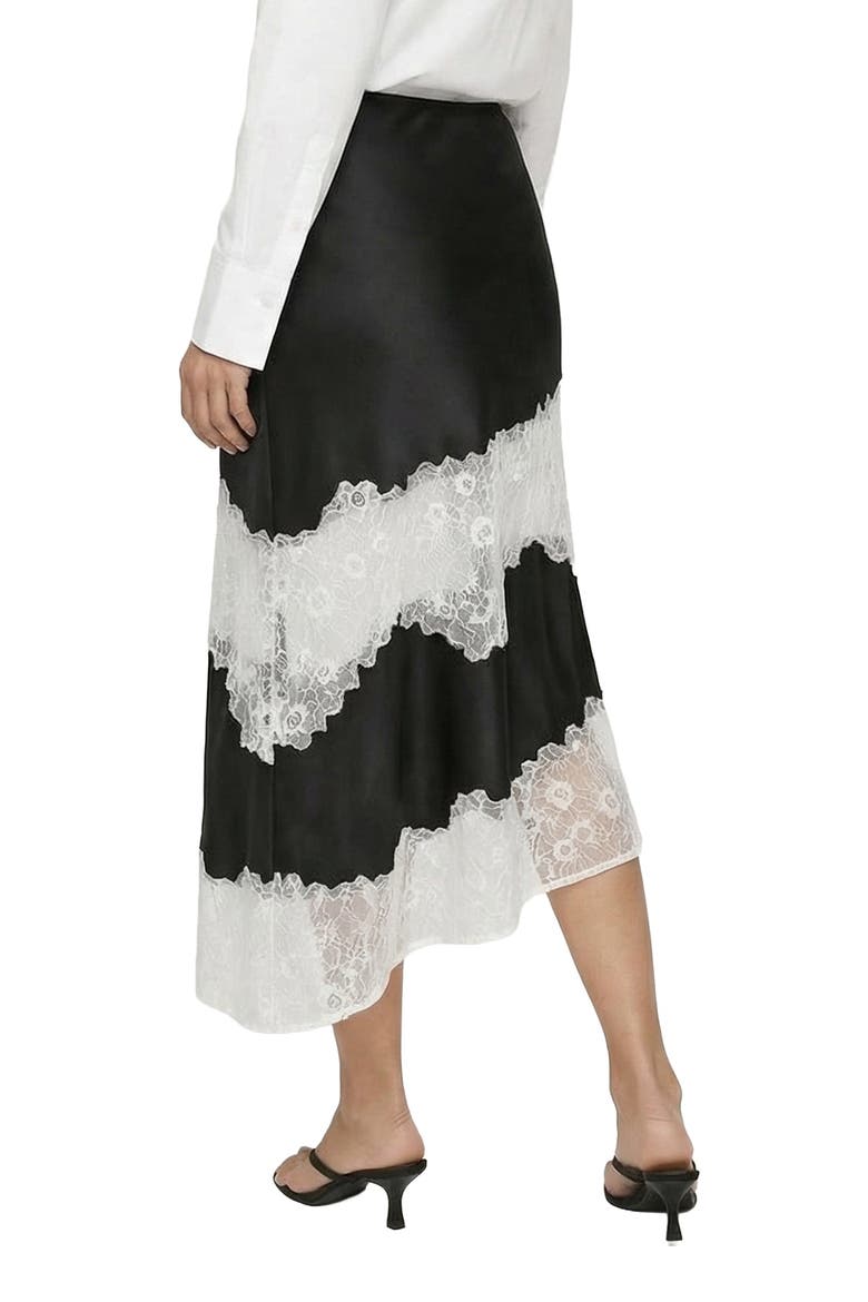 Elenor Lace Insert Midi Skirt, Alternate, color, Black