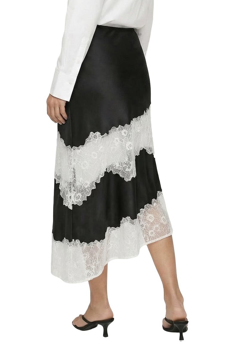 Lily and Lionel London Elenor Lace Insert Midi Skirt, Alternate, color,