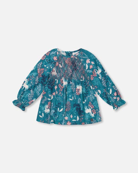 Deux Par Deux Short Sleeve Tee & Terry Short Set - Printed Shark & Van