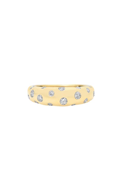 Bubble Diamond 18k Gold Band Ring