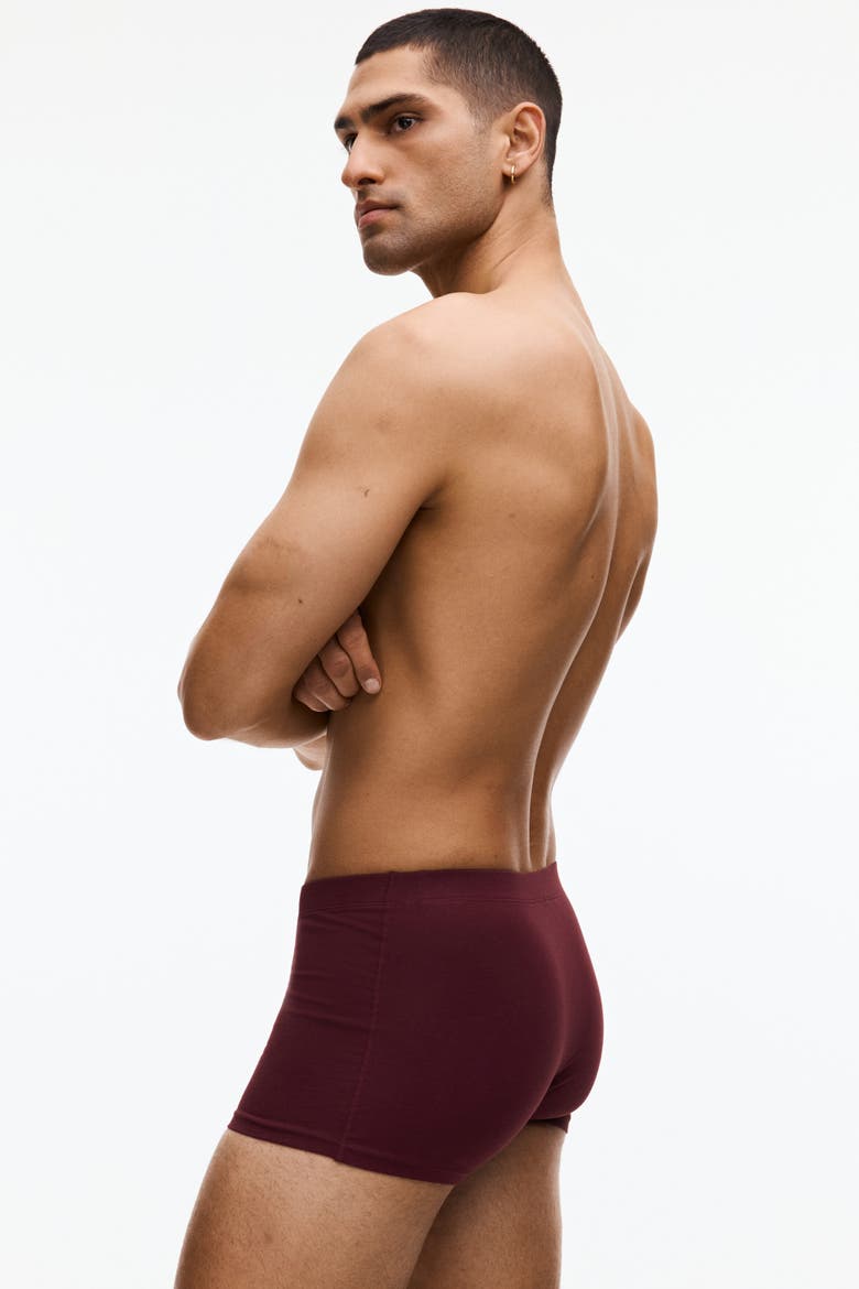 5-pack Cotton Short Trunks, Alternate, color, Burgundy/gray/black