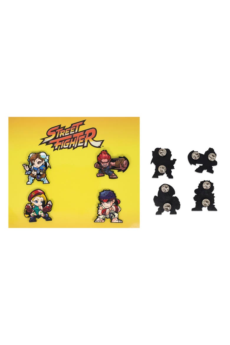 Street Fighter Characters 4-Piece Enamel Pin Set | Toynk Exclusive, Alternate, color, Yellow
