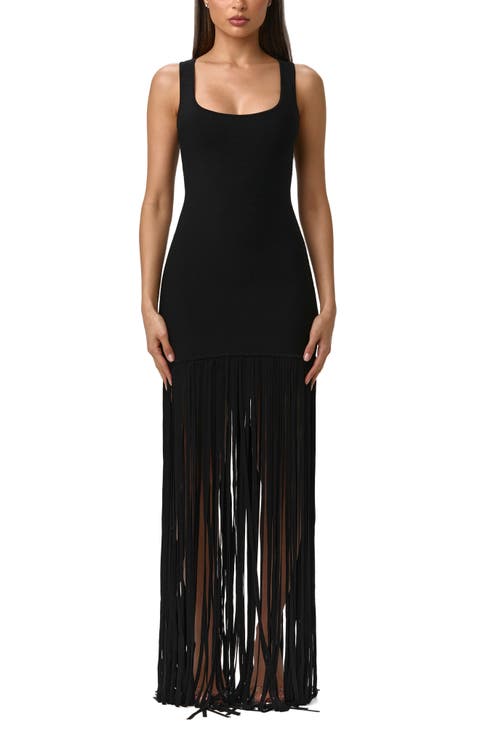 Knit Fringe Maxi Dress
