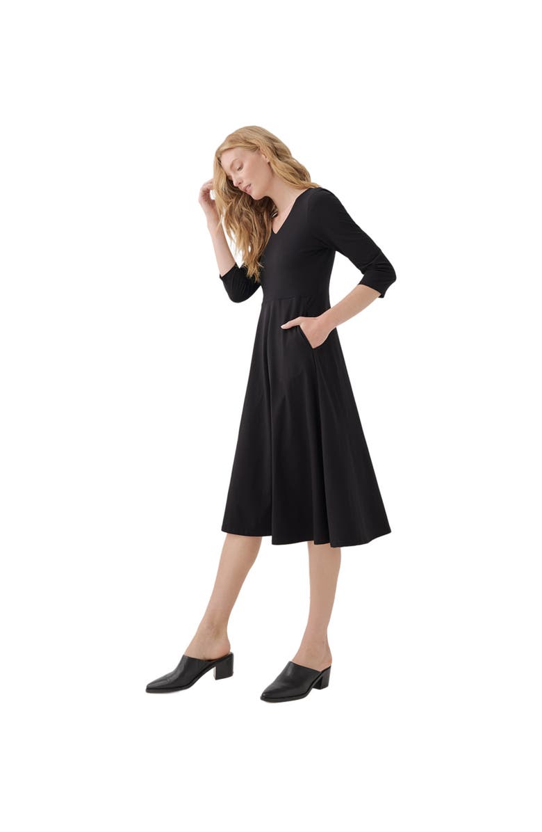Pact Organic Cotton Fit & Flare Midi Party Dress - Shorty, Alternate, color, 