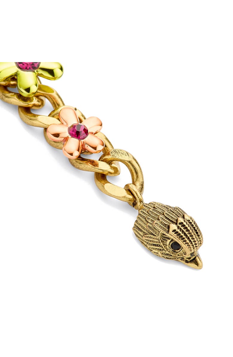 Kurt Geiger London Eagle Floral Mismatched Linear Drop Earrings, Alternate, color, Gold