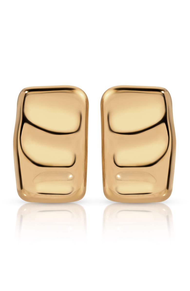 Ettika Molten Edge Stud Earrings, Alternate, color, Gold