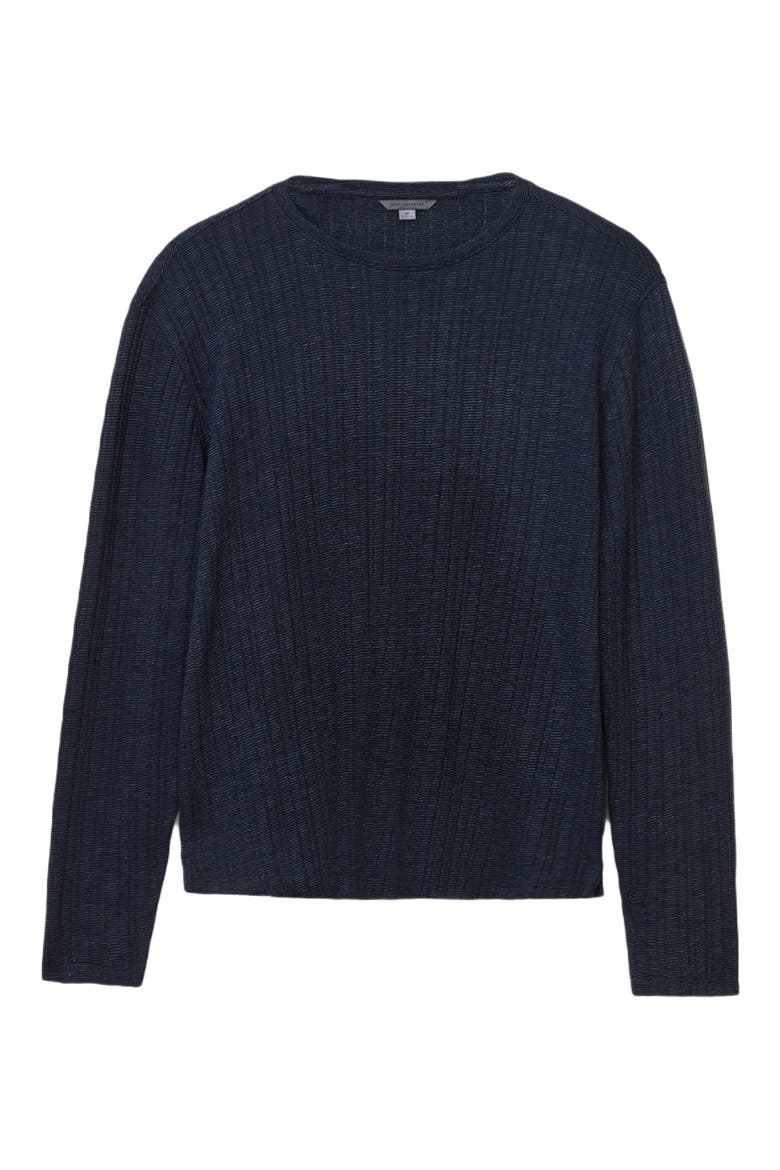 Fern Feeder Stripe Rib Long Sleeve T-Shirt, Alternate, color, NAVY