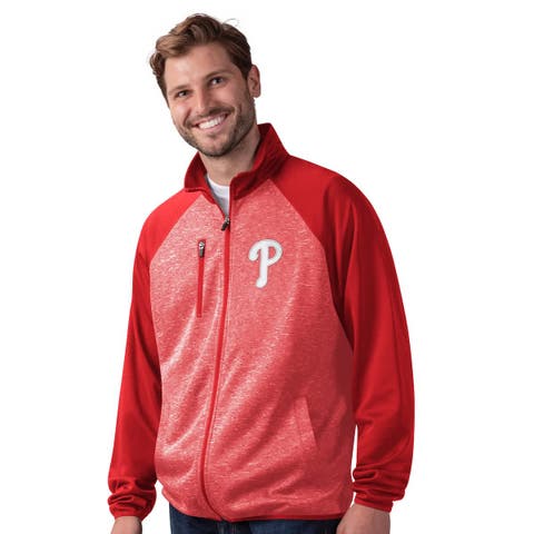 Men's G-III Sports by Carl Banks  Red Philadelphia Phillies Runners Raglan Full-Zip Track Jacket
