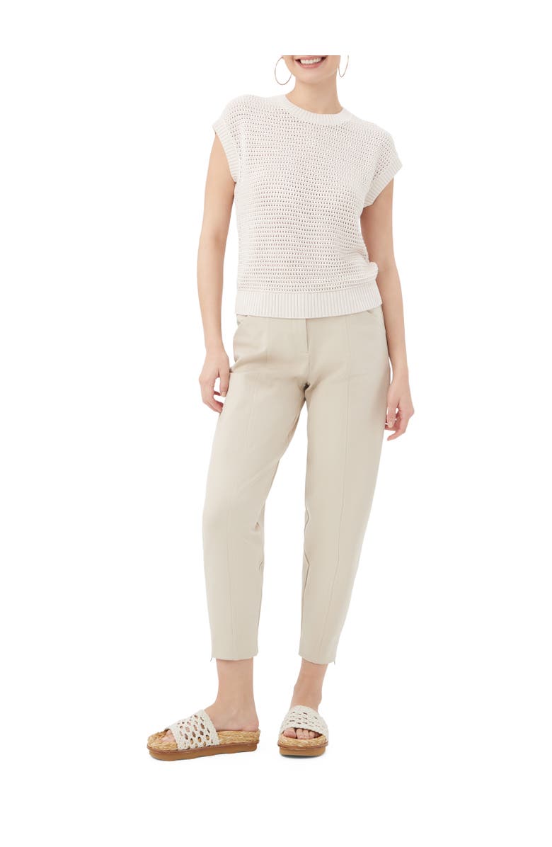 Trina Turk Yuri Open Knit Short Sleeve Pullover, Alternate, color, Sancerre