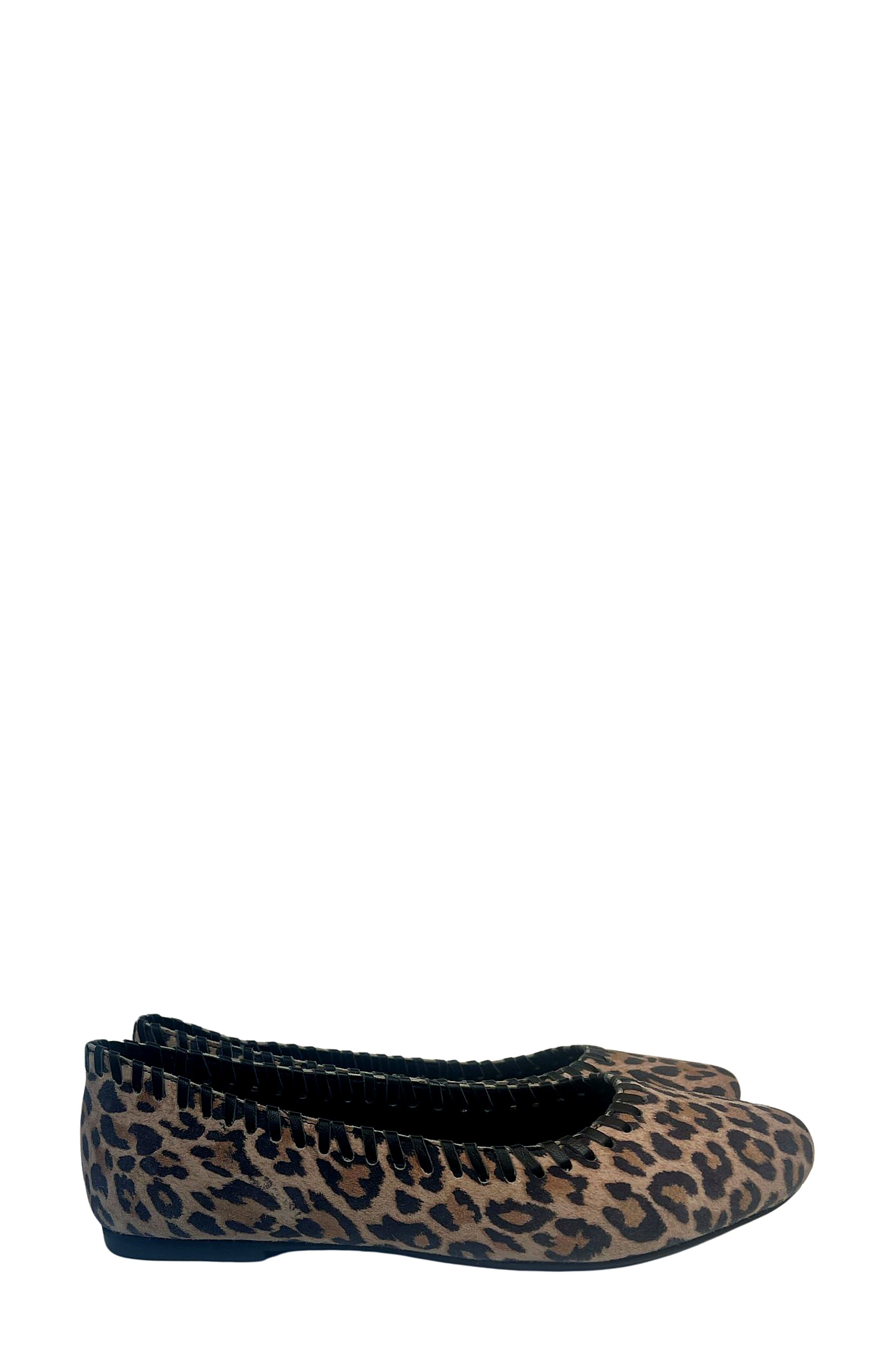 Jelavu Ella Whipstitch Ballet Flat, Alternate, color, Leopard