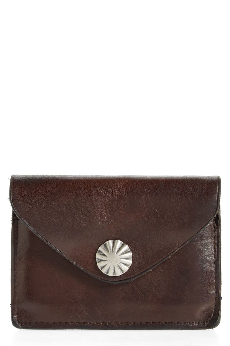 Leather Wallet, Main, color, DARK BROWN