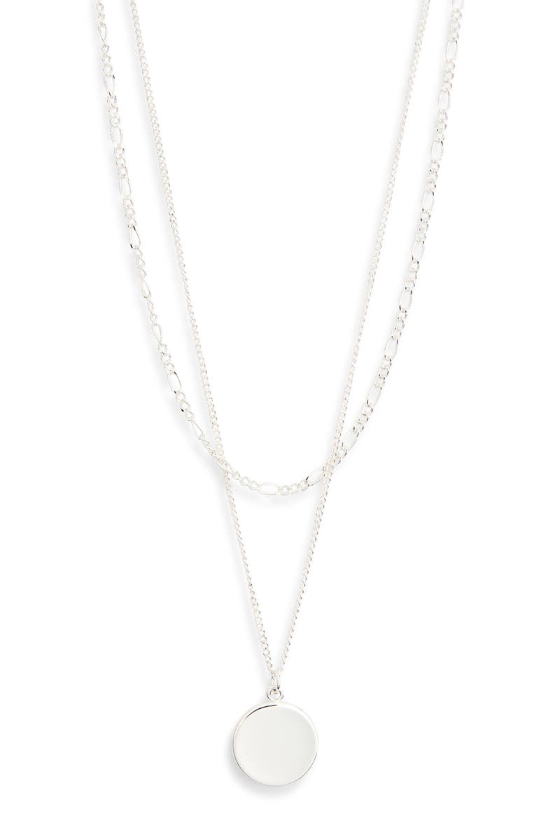 NORDSTROM RACK Demi Fine Layered Pendant Necklace, Main, color, Silver