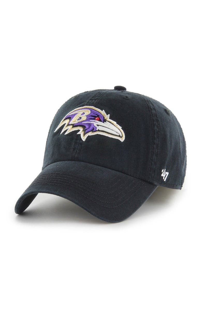 '47 Men's '47 Black Baltimore Ravens Franchise Logo Fitted Hat, Main, color, Black