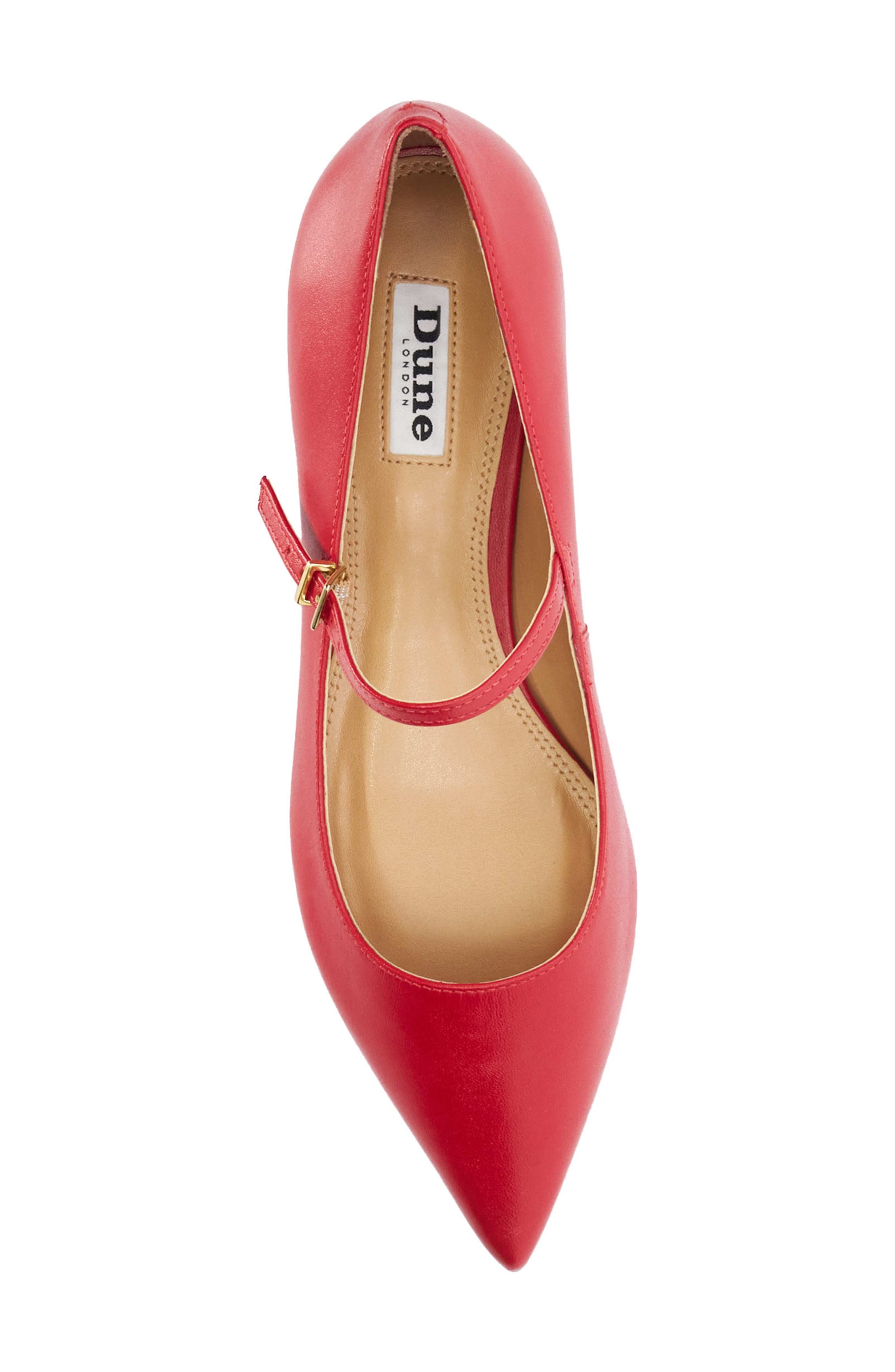 Hastas Pointed Toe Mary Jane Flat, Alternate, color, RED